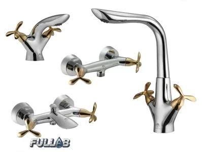 ست شیرآلات درخشان مدل آنتیک با آبکاری کروم PVD