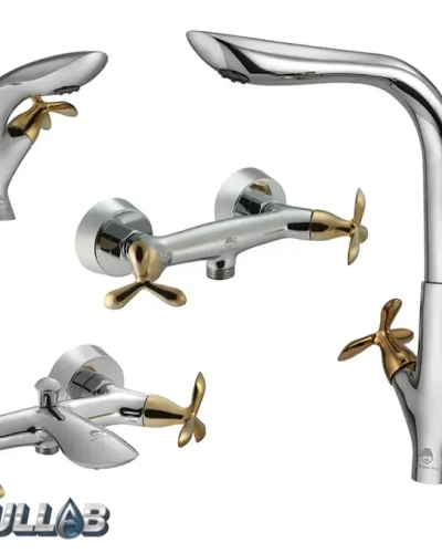 ست شیرآلات درخشان مدل آنتیک با آبکاری کروم PVD