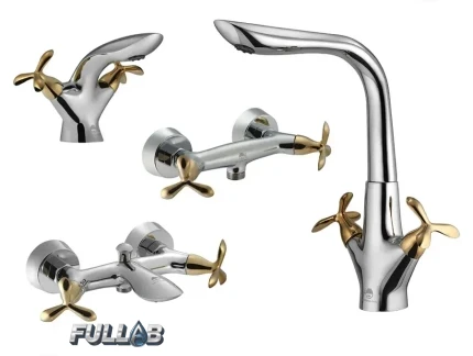 ست شیرآلات درخشان مدل آنتیک با آبکاری کروم PVD